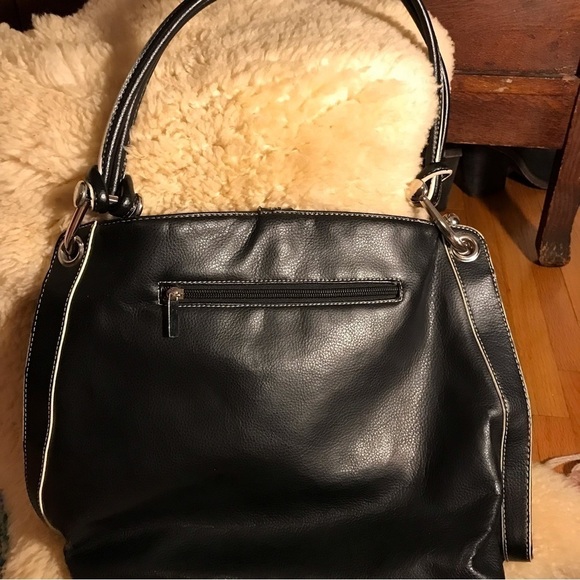 Jane Shilton, SW6 purse/ handbag. Black with white piping. - Picture 3 of 6